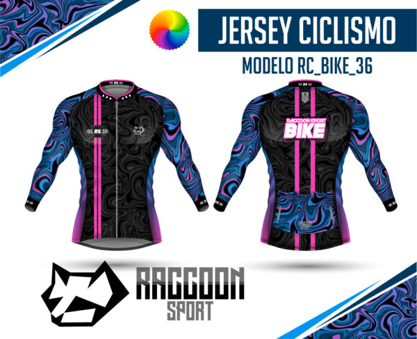 jersey ciclismo Manga larga -raccoon sport tela deportiva fresca y resistente