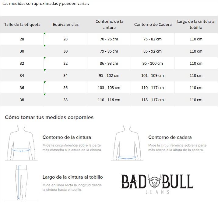 MEDIAS PANTALON 2DA EDICION Medidas pantalon