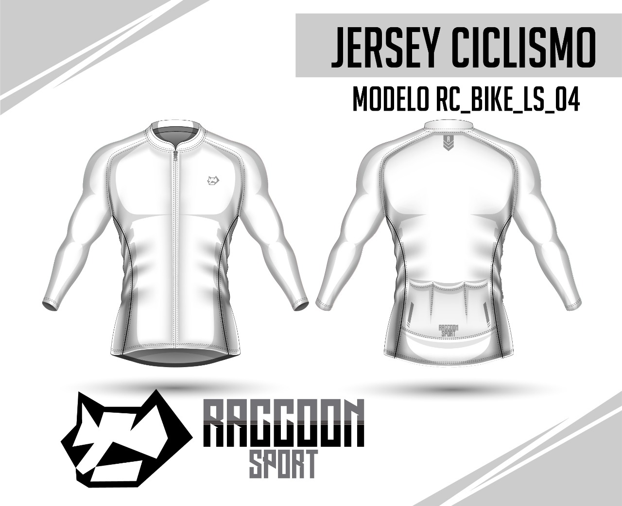 jersey ciclismo Manga larga -raccoon sport tela deportiva fresca y resistente
