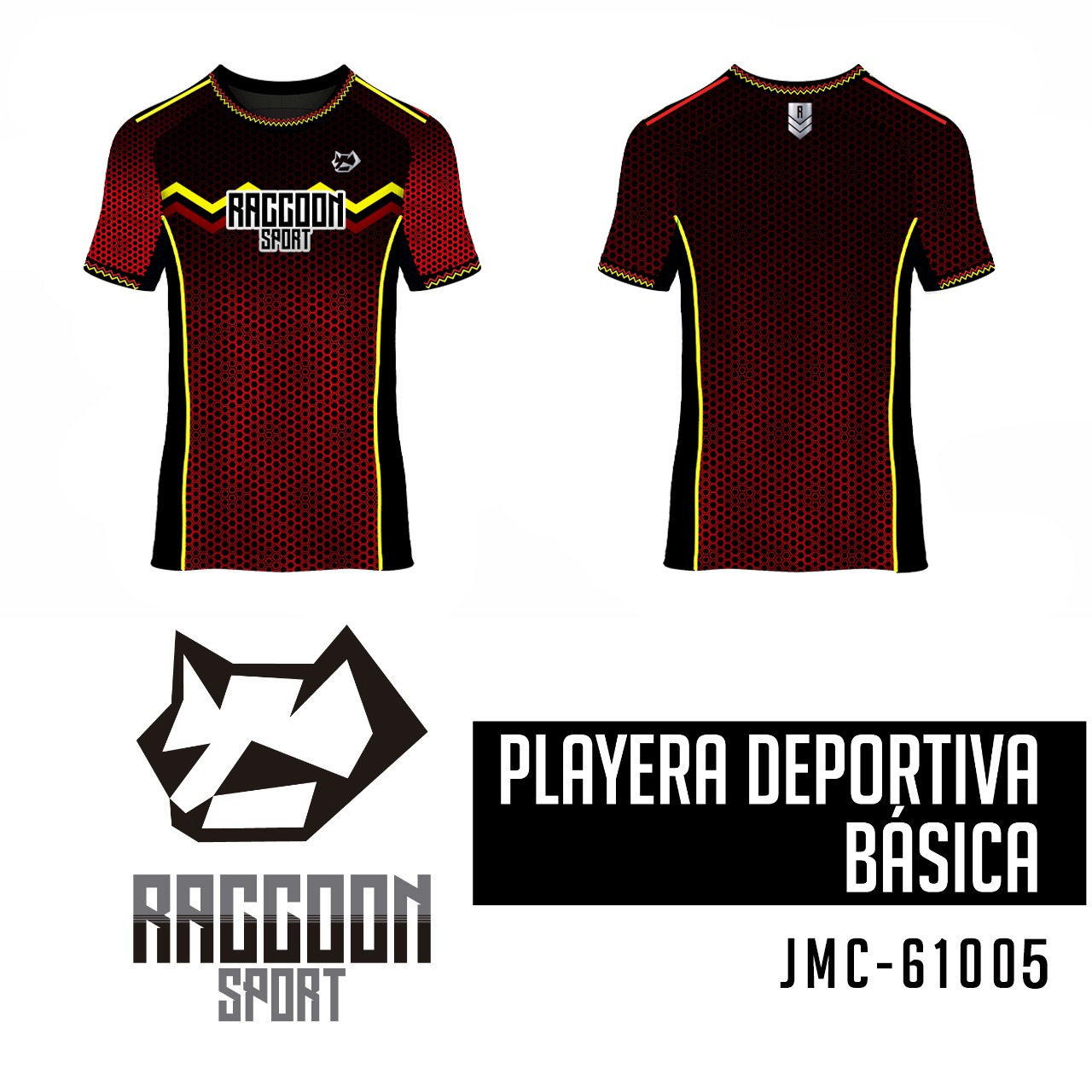 JMC-61005 playera deportiva raccoon sport manga corta diseños estampados para futboll playera deportiva raccoon sport manga corta diseños estampados para futboll