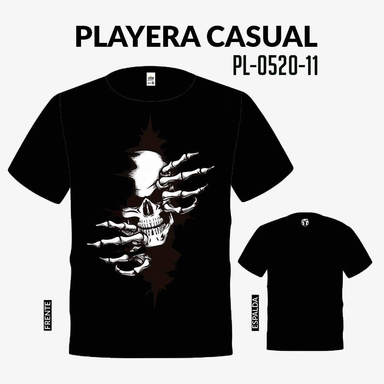 PL-0520-11 Playera de calavera, playera estampada - La pura leche Playera de calavera, playera estampada - La pura leche