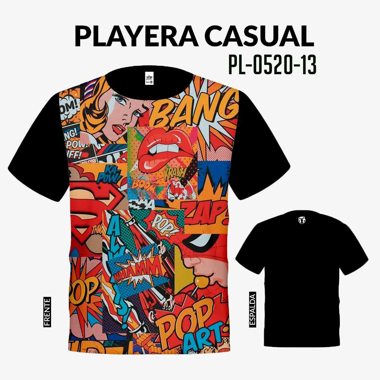 PL-0520-13 Playera comics, playera estampada - La pura leche Playera comics, playera estampada - La pura leche