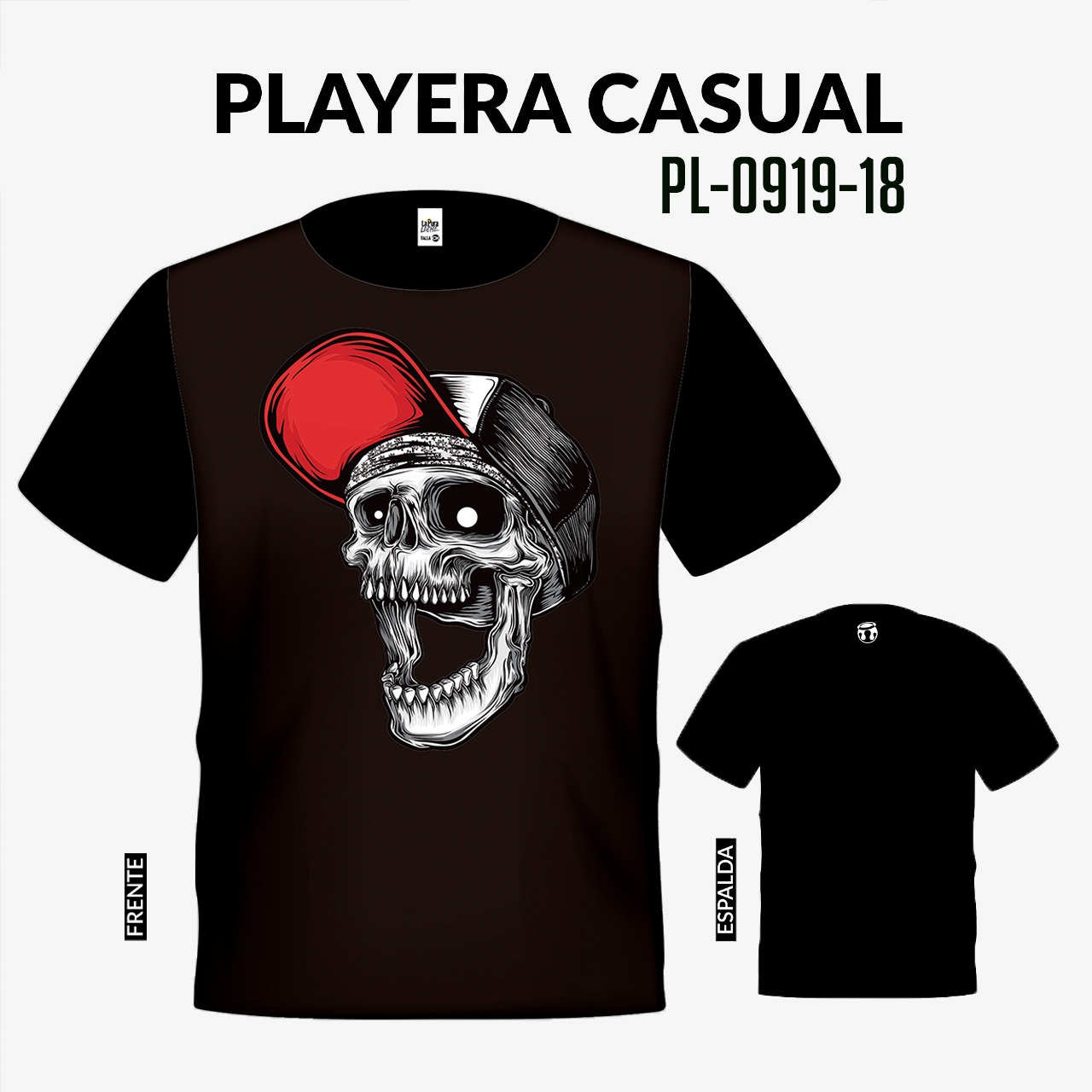 PL-0919-18 Playera de calavera, playera estampada - La pura leche Playera de calavera, playera estampada - La pura leche