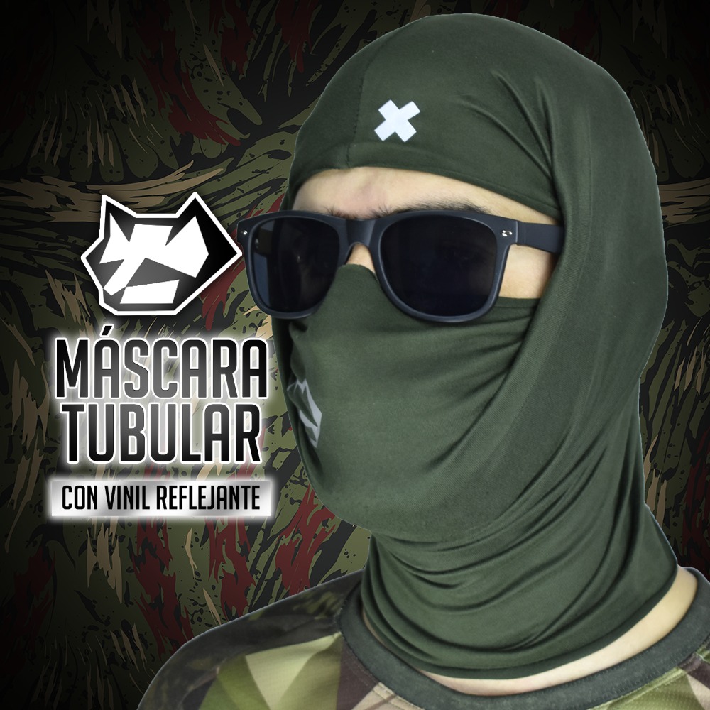 mascara tubular, bandana tipo buff lisos mayoreo raccoon sport
