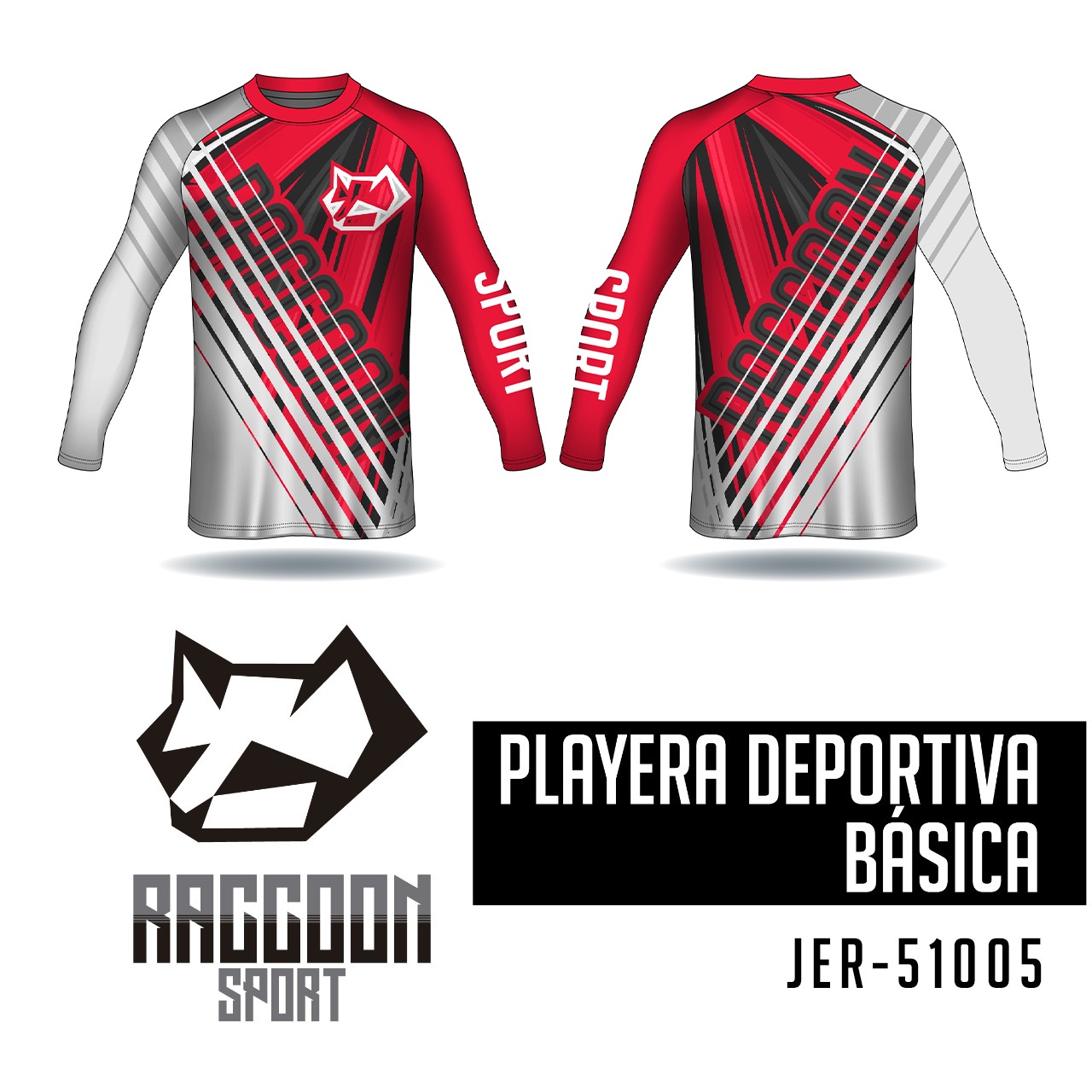 JER-51005 Jersey Playera deportiva, raccoon sport Jersey Playera deportiva, raccoon sport