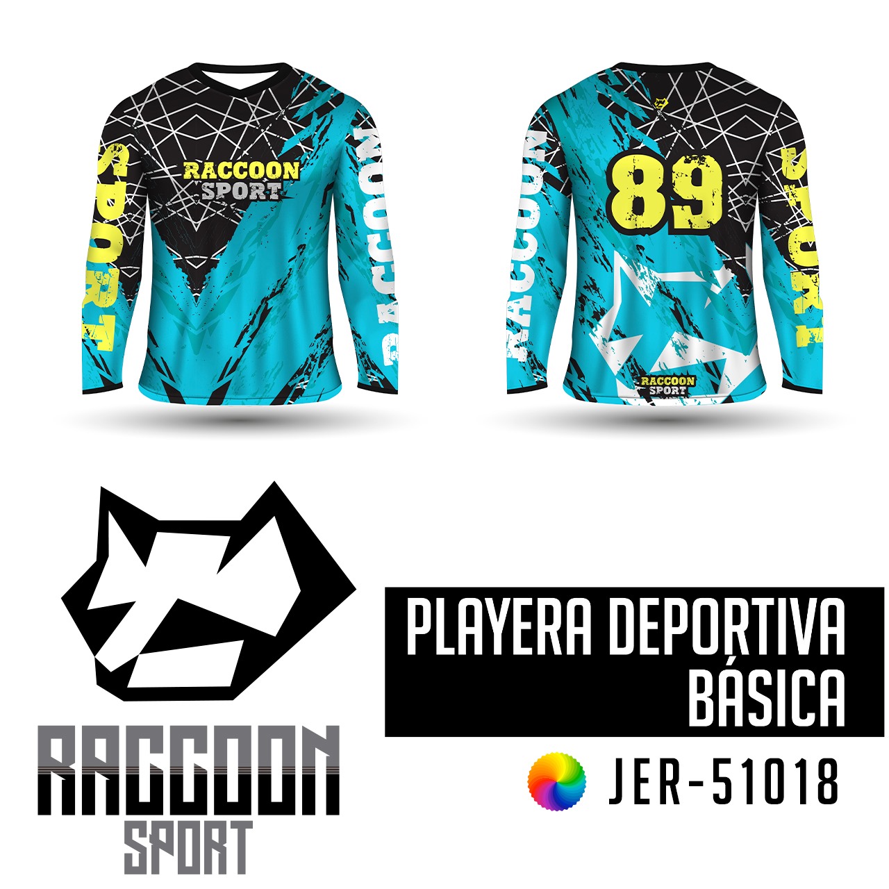 JER-51018 Jersey Playera deportiva, raccoon sport Jersey Playera deportiva, raccoon sport