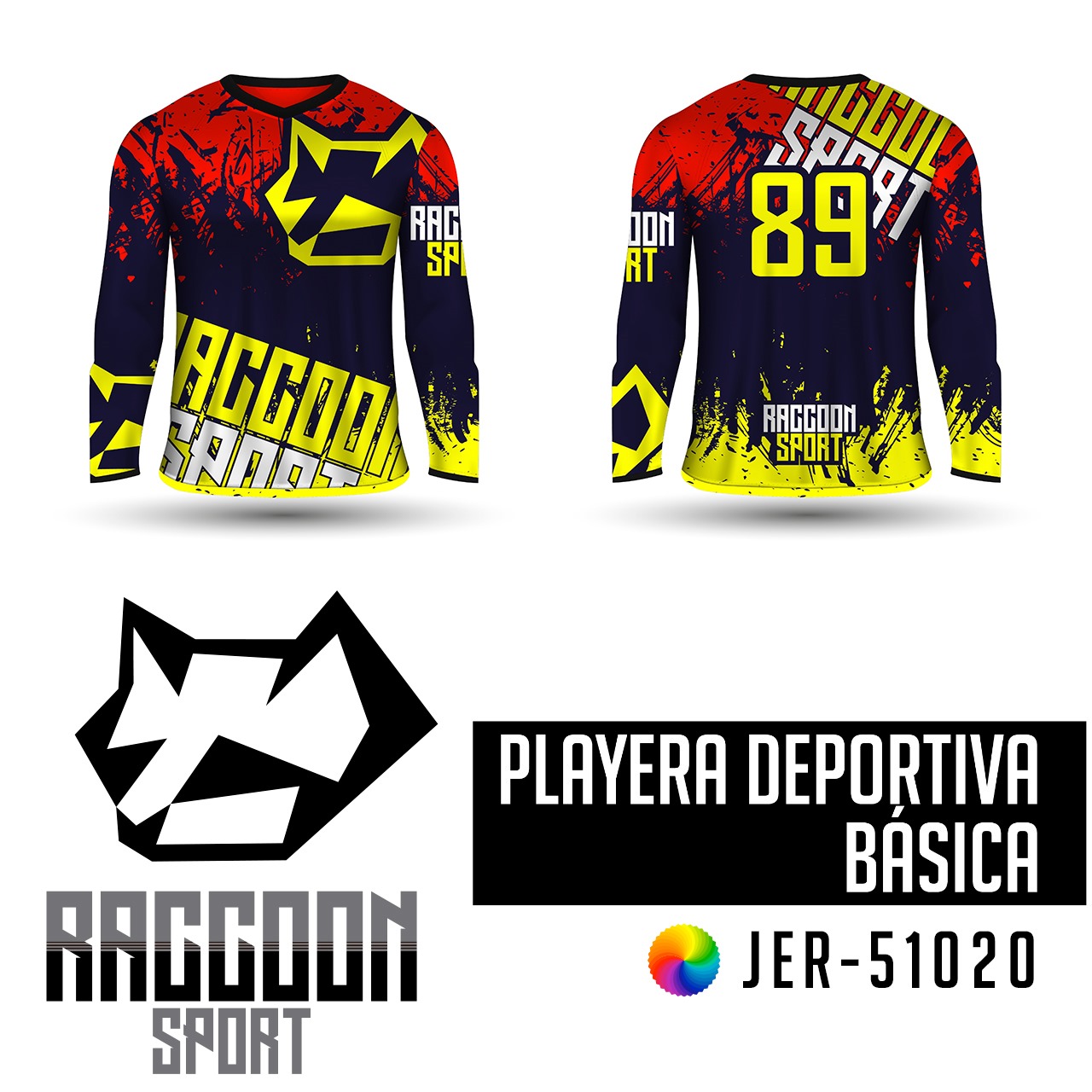 JER-51020 Jersey Playera deportiva, raccoon sport Jersey Playera deportiva, raccoon sport