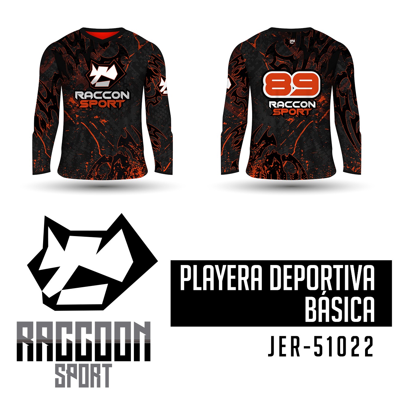 JER-51022 Jersey Playera deportiva, raccoon sport Jersey Playera deportiva, raccoon sport
