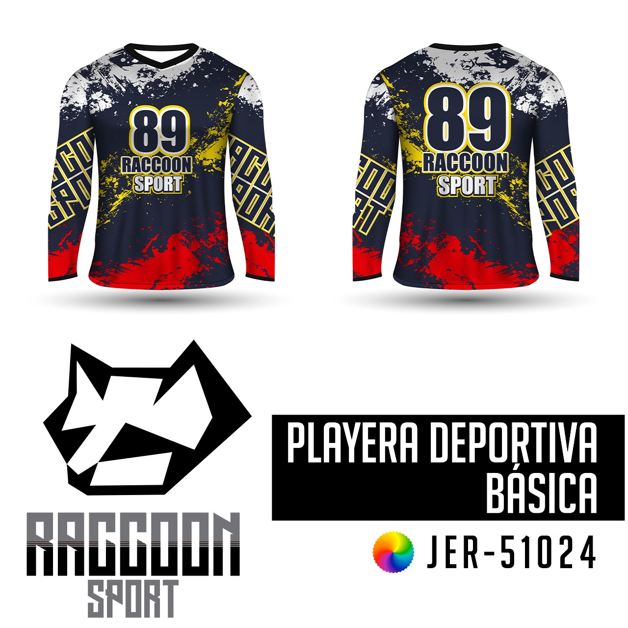 JER-51024 Jersey Playera deportiva, raccoon sport Jersey Playera deportiva, raccoon sport