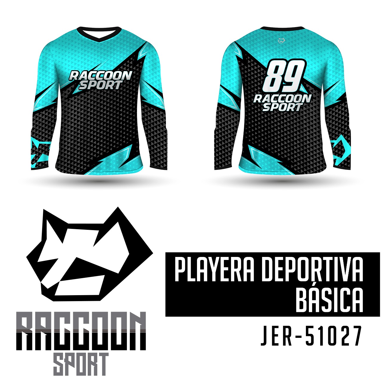 JER-51027 Jersey Playera deportiva, raccoon sport Jersey Playera deportiva, raccoon sport