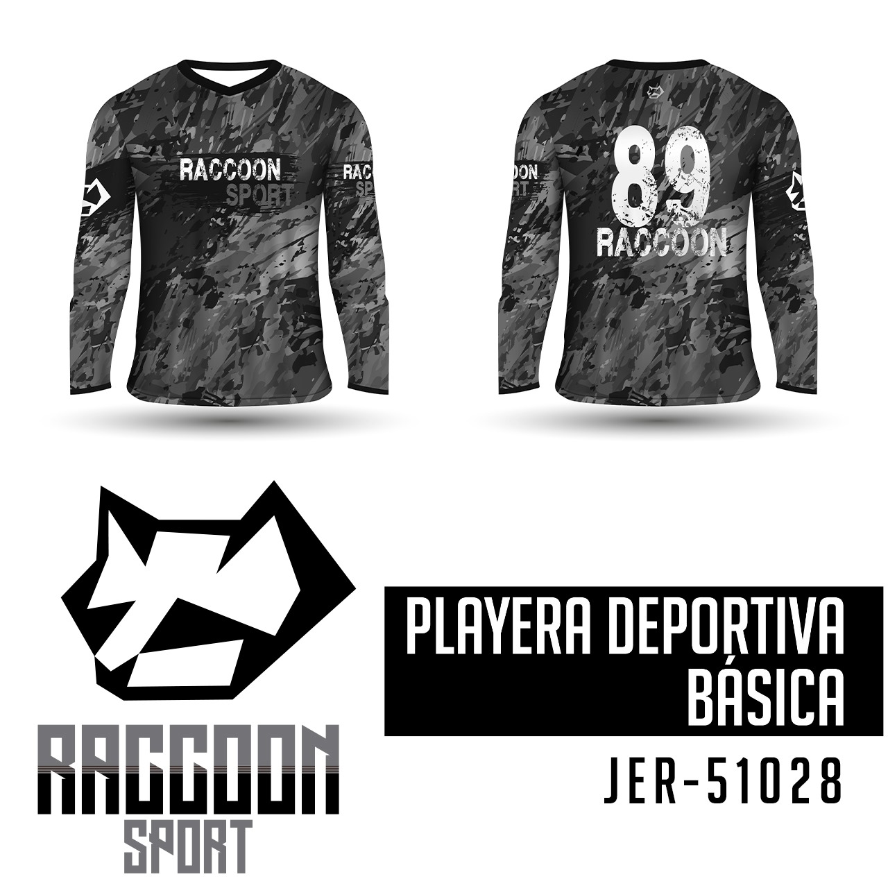 JER-51028 Jersey Playera deportiva, raccoon sport Jersey Playera deportiva, raccoon sport