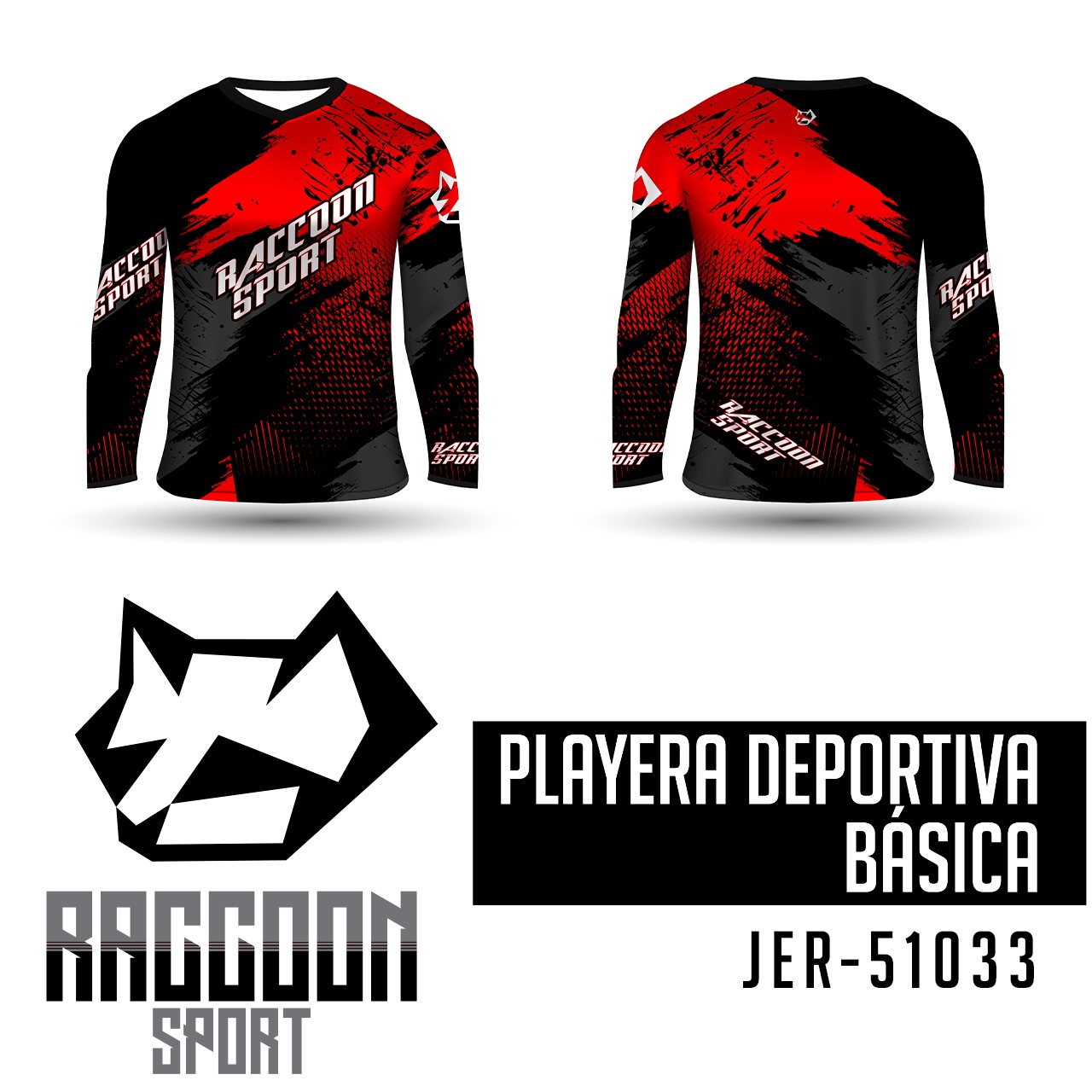 JER-51033 Jersey Playera deportiva, raccoon sport Jersey Playera deportiva, raccoon sport