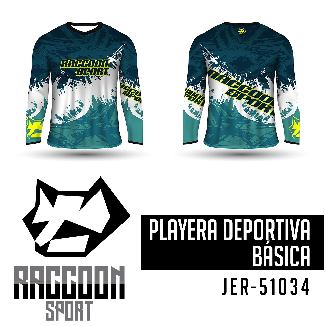 JER-51034 Jersey Playera deportiva, raccoon sport Jersey Playera deportiva, raccoon sport