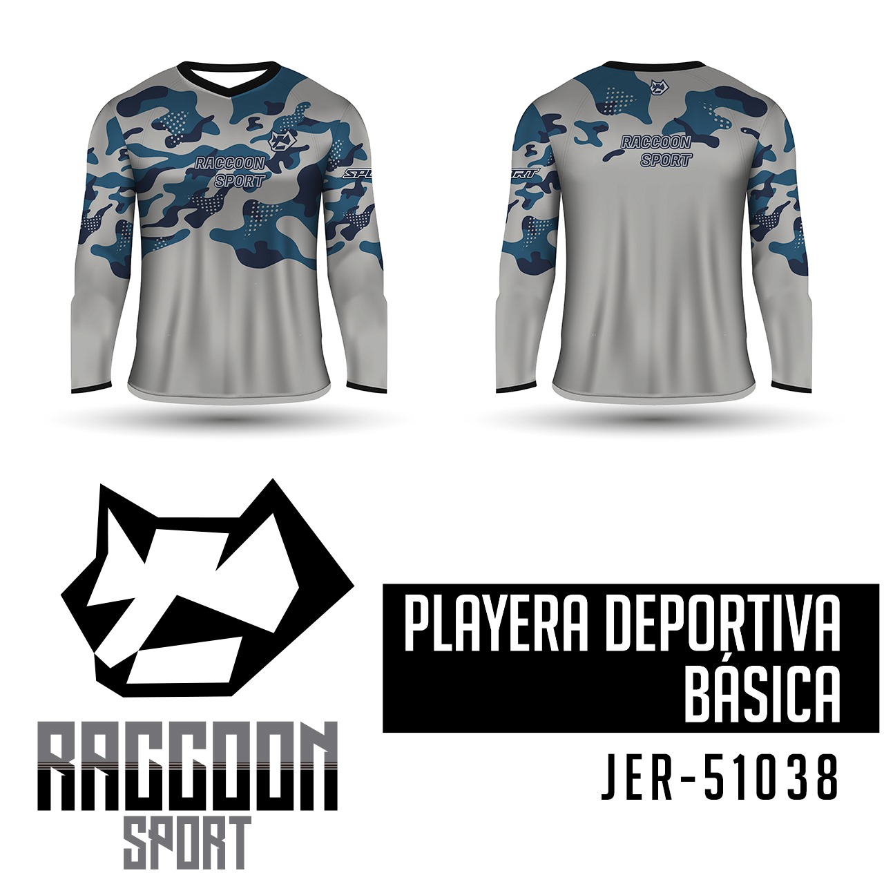 JER-51038 Jersey Playera deportiva, raccoon sport Jersey Playera deportiva, raccoon sport