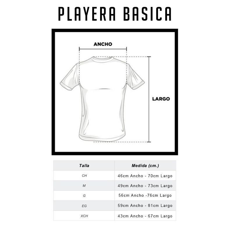 MEDIDAS PLAYERA LA PURA LECHE