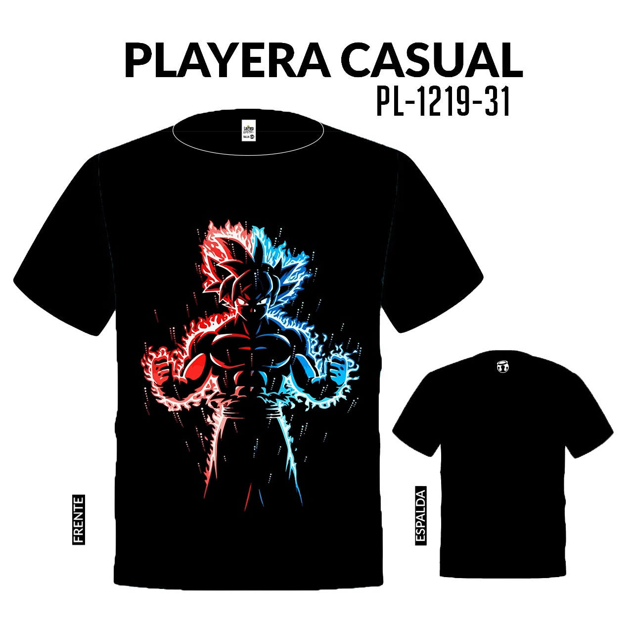 PL-1219-31 playera goku casual con estampados para hombre- playera goku casual con estampados para hombre-