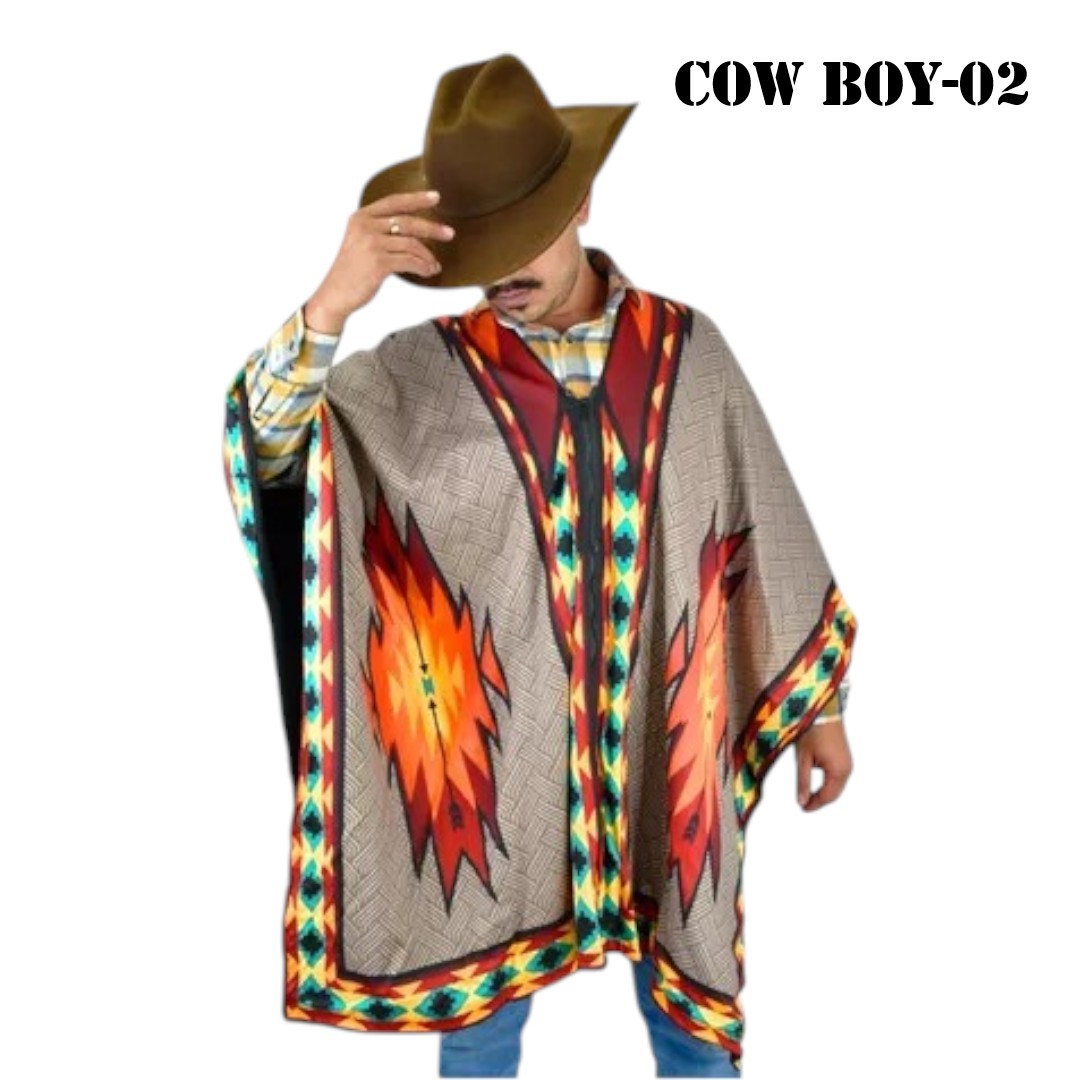 COW BOY-02 FOTO-..Poncho Unisex Gabán, Jorongo Unitalla La Pura Leche- Poncho Unisex Gabán, Jorongo Unitalla La Pura Leche-