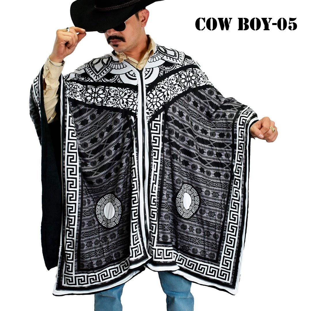 COW BOY-05 A...Poncho Unisex Gabán, Jorongo Unitalla La Pura Leche- Poncho Unisex Gabán, Jorongo Unitalla La Pura Leche-