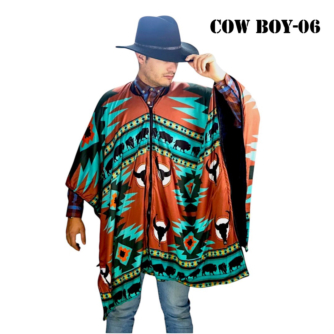 COWBOY-0.. Poncho Unisex Gabán, Jorongo Unitalla La Pura Leche- Poncho Unisex Gabán, Jorongo Unitalla La Pura Leche-