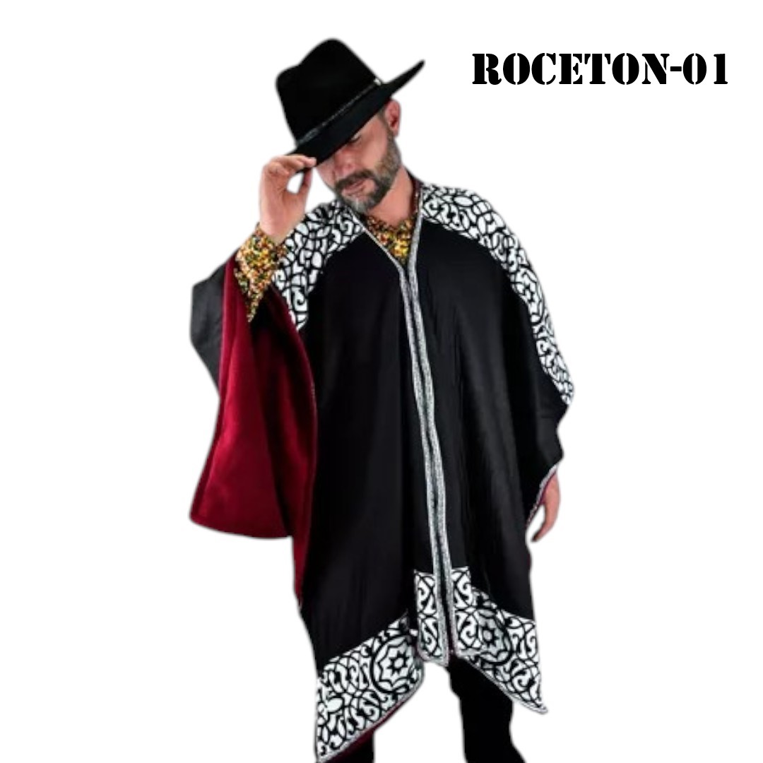 ROCETON-01 .... Poncho Unisex Gabán, Jorongo Unitalla La Pura Leche- Poncho Unisex Gabán, Jorongo Unitalla La Pura Leche-