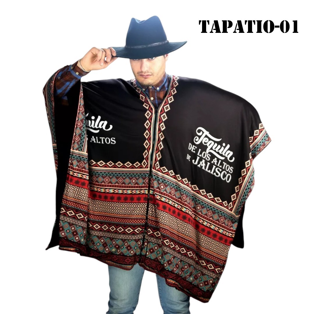 TAPATIO-01.... Poncho Unisex Gabán, Jorongo Unitalla La Pura Leche- Poncho Unisex Gabán, Jorongo Unitalla La Pura Leche-