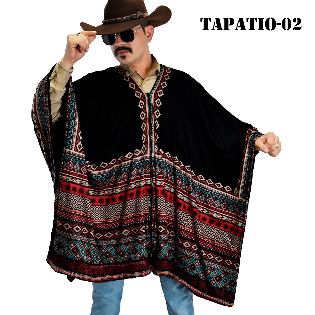 TAPATIO-02 A.. Poncho Unisex Gabán, Jorongo Unitalla La Pura Leche- Poncho Unisex Gabán, Jorongo Unitalla La Pura Leche-
