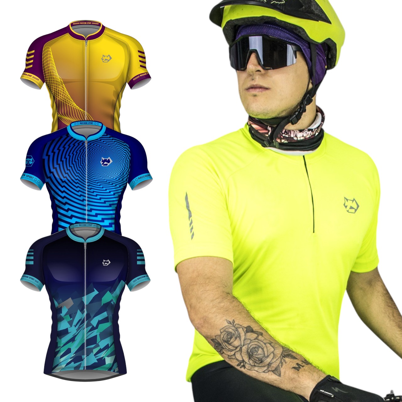 jersey ciclismo Manga corta -Raccoon sport jersey ciclismo Manga corta -raccoon sport