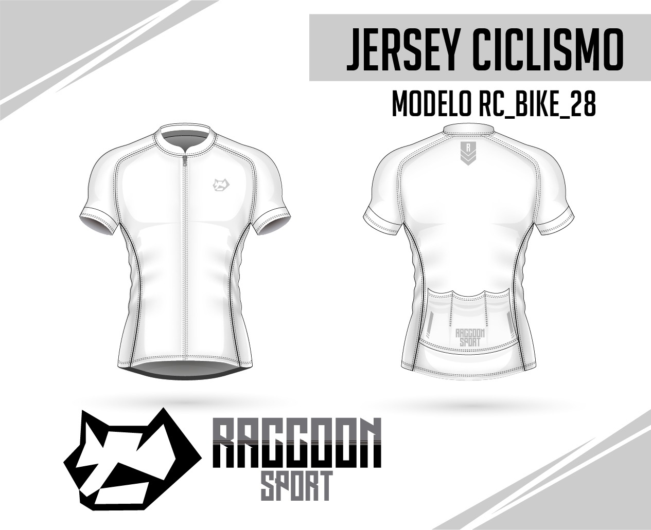 JERSEY CICLISMO BLANCO RACCOON