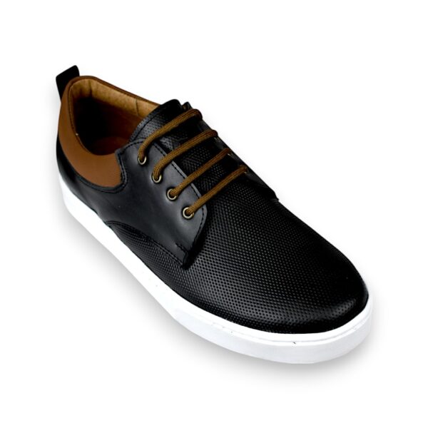 tenis negro de piel para hombre, tenis para hombre raccoon sport
