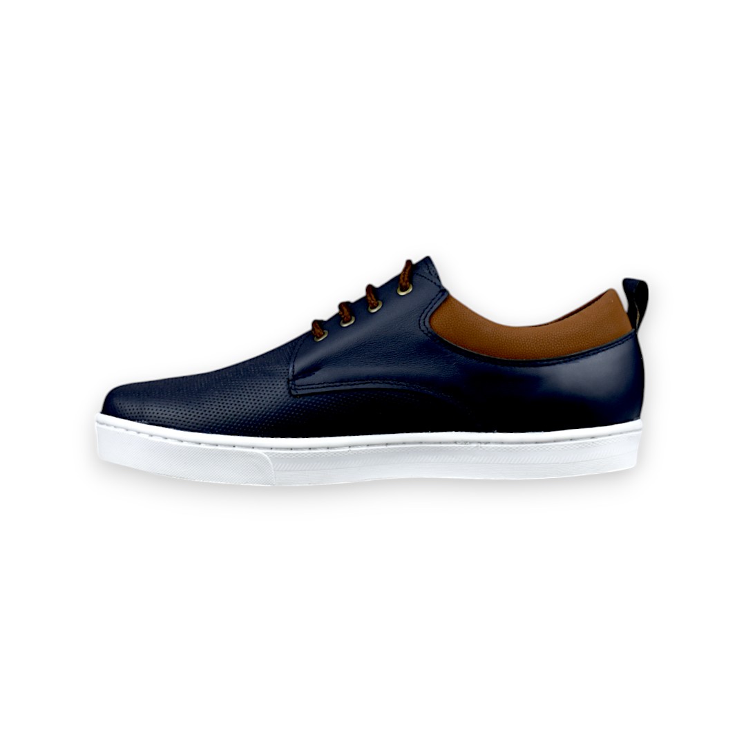 tenis azul de piel para hombre, tenis para hombre raccoon sport