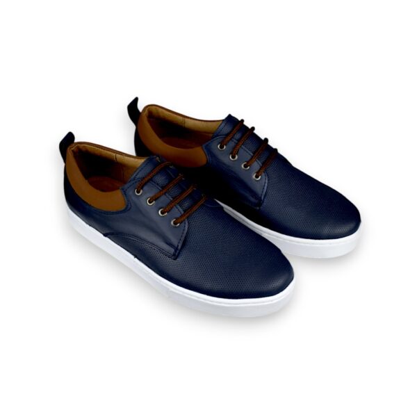 tenis azul de piel para hombre, tenis para hombre raccoon sport