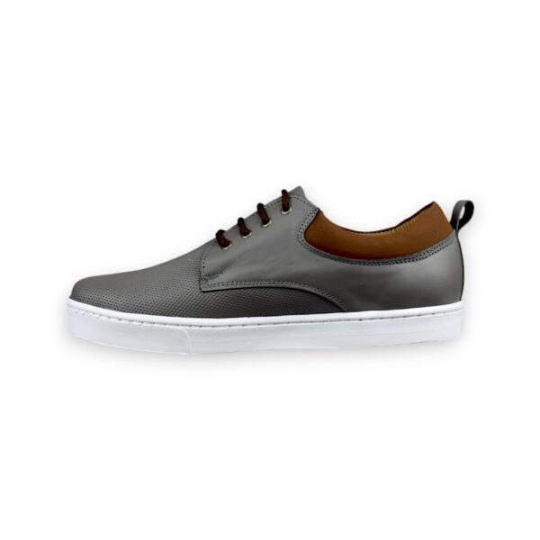 tenis gris de piel para hombre, tenis para hombre raccoon sport