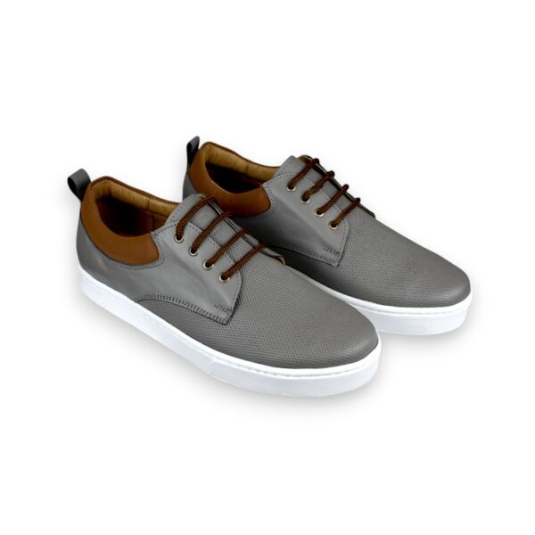tenis gris de piel para hombre, tenis para hombre raccoon sport