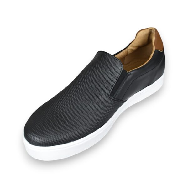 tenis negro de piel para hombre, tenis para hombre raccoon sport