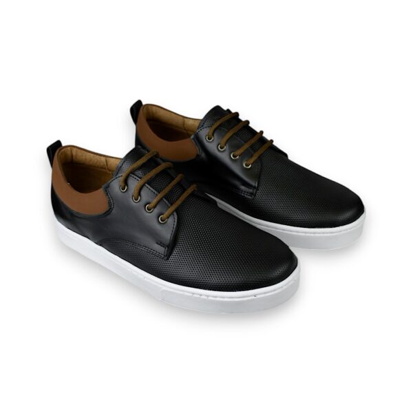 tenis negro de piel para hombre, tenis para hombre raccoon sport