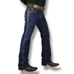 Pantalon Premium Vaquero Rodeo Para Bota - Largo 33 Bad Bull