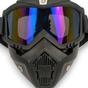 Goggle 2 en 1 con Máscara Desplegable | Raccoon Sport | 6 Lentes | Motocross UTV RZR