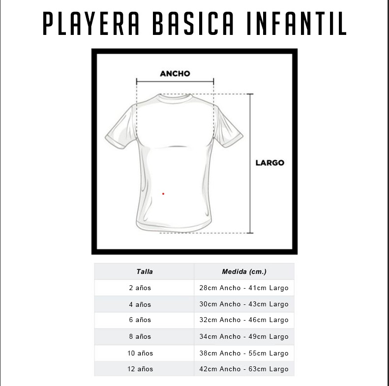 MEDIDAS PLAYERA NIÑO